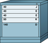 Table-Standard Cabinet - 5 Drawers - 30 x 28-1/4 x 30-1/8" - Multiple Drawer Access - Makers Industrial Supply