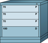 Table-Standard Cabinet - 4 Drawers - 30 x 28-1/4 x 30-1/8" - Multiple Drawer Access - Makers Industrial Supply