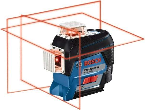 Bosch - 3 Beam 200' Max Range Self Leveling Line Laser - 3/32" at 30' Accuracy, Battery Included - Makers Industrial Supply