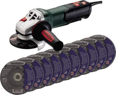 Metabo - 4-1/2" Wheel Diam, 10,500 RPM, Corded Angle & Disc Grinder - 5/8-11 Spindle, 120 Volts, 8.5 Amps - Makers Industrial Supply