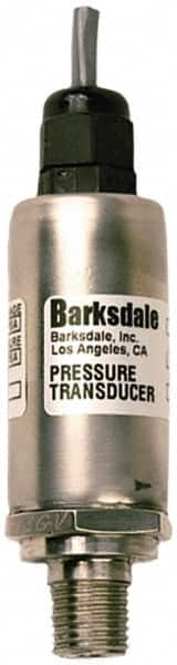 Barksdale - 15 Max psi, ±0.25% Accuracy, 1/4-18 NPT (Male) Connection Pressure Transducer - 100 mV Full Scale (10mV/V) Output Signal, Shielded & Jacketed Cable - 1m Wetted Parts, 1/4" Thread, -40 to 185°F, 15 Volts - Makers Industrial Supply