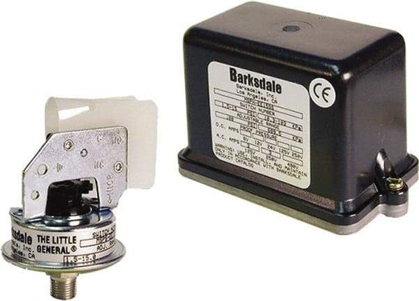 Barksdale - 1.5 to 15 psi Adjustable Range, 100 Max psi, Low Pressure Vacuum Switches - 1/8 NPT Male, Terminals, SPST/ NO Contact, 304SS Wetted Parts, 2% Repeatability - Makers Industrial Supply