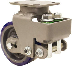 Hamilton - 6" Diam x 2" Wide, Polyurethane Mold on to Cast Iron Center Swivel Caster - 960 Lb Capacity, Top Plate Mount, 4" x 5" Plate, Sealed Precision Ball Bearing Bearing - Makers Industrial Supply