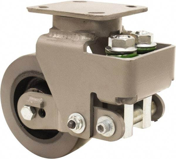 Hamilton - 6" Diam x 2" Wide, Polyurethane Mold on to Cast Iron Center Swivel Caster - 1,315 Lb Capacity, Top Plate Mount, 4" x 5" Plate, Sealed Precision Ball Bearing Bearing - Makers Industrial Supply