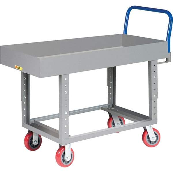 Little Giant - 2,000 Lb Capacity Steel Platform Truck - Steel Deck, 24" OAW, 49-1/2" Platform Length, Polyurethane Casters - Makers Industrial Supply