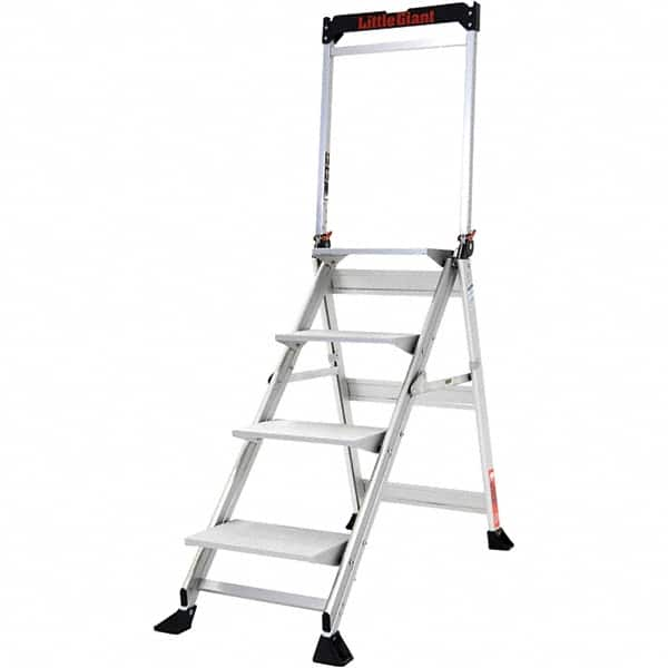 Little Giant Ladder - 4 Steps, 4' High, Type IAA Rating, Aluminum Step Stand - 375 Lb Capacity, 21-1/2" Base Width - Makers Industrial Supply