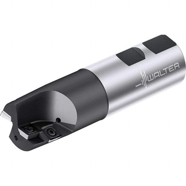 Walter - 1-1/2" Cut Diam, 26.9mm Max Depth of Cut, 1-1/4" Shank Diam, 126.92mm OAL, Indexable Square Shoulder End Mill - Weldon Shank, 0° Lead Angle, Through Coolant, Series M4792-UW - Makers Industrial Supply