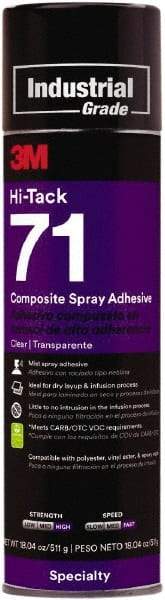 3M - 18.04 oz Aerosol Clear Spray Adhesive - High Tack, 205°F Heat Resistance, High Strength Bond - Makers Industrial Supply