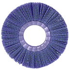 4" - Diameter Narrow Face Nylox Wheel; .035/180SC Crimped Fill; 1/2" -3/8" Arbor Hole - Makers Industrial Supply