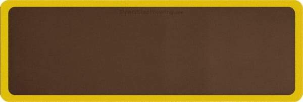 Smart Step - 6' Long x 2' Wide, Dry Environment, Anti-Fatigue Matting - Brown with Yellow Borders, Urethane with Urethane Sponge Base, Beveled on All 4 Sides - Makers Industrial Supply