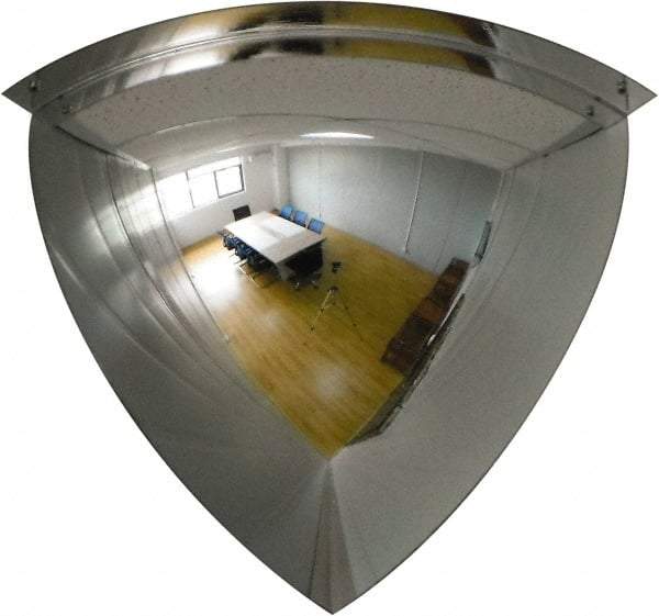 PRO-SAFE - Indoor/Outdoor Quarter Dome Dome Safety, Traffic & Inspection Mirrors - Polycarbonate Lens, 36" Diam x 31" High - Makers Industrial Supply