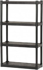 Ability One - Plastic Shelving; Type: Structural Plastic Open Shelving ; Shelf Capacity (Lb.): 75 ; Width (Inch): 32 ; Height (Inch): 54 ; Depth: 13 ; Number of Shelves: 4 - Exact Industrial Supply