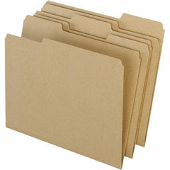 Pendaflex - 11-5/8 x 9-1/2", Letter Size, Natural, File Folders with Top Tab - 11 Point Stock, Assorted Tab Cut Location - Makers Industrial Supply