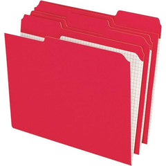 Pendaflex - 11-5/8 x 9-1/2", Letter Size, Red, File Folders with Top Tab - 11 Point Stock, Assorted Tab Cut Location - Makers Industrial Supply