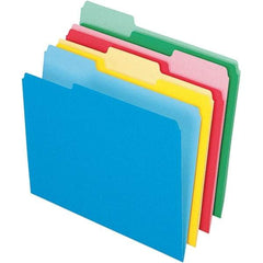 Pendaflex - 11-5/8 x 9-1/2", Letter Size, Assorted Colors, File Folders with Top Tab - 11 Point Stock, Assorted Tab Cut Location - Makers Industrial Supply