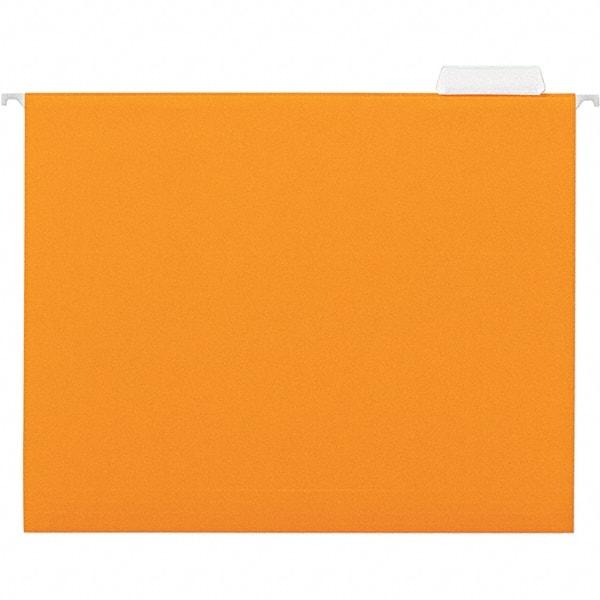 UNIVERSAL - 9-1/2x11-3/4", Letter Size, Orange, Hanging File Folder - 11 Point Stock, 1/5 Tab Cut Location - Makers Industrial Supply