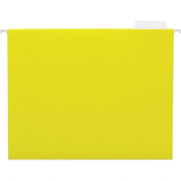 UNIVERSAL - 9-1/2x11-3/4", Letter Size, Yellow, Hanging File Folder - 11 Point Stock, 1/5 Tab Cut Location - Makers Industrial Supply