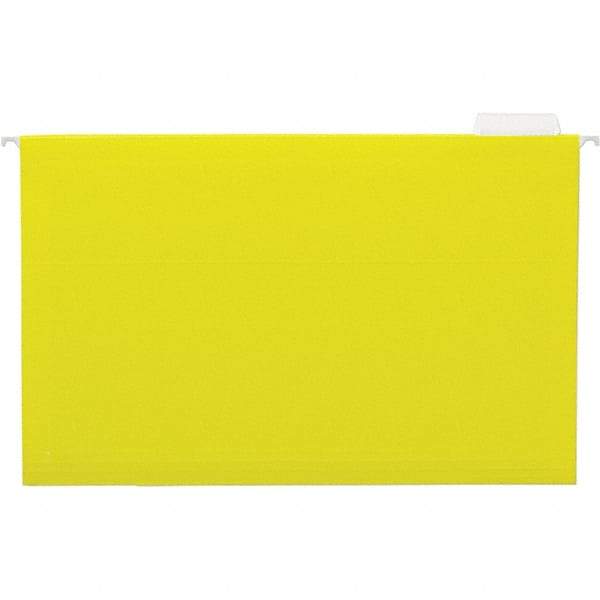 UNIVERSAL - 9-1/2x11-3/4", Legal, Yellow, Hanging File Folder - 11 Point Stock, 1/5 Tab Cut Location - Makers Industrial Supply