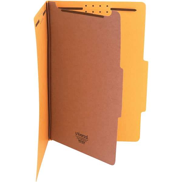 UNIVERSAL - 15 x 10-3/8", Legal, Yellow, Classification Folders with Top Tab Fastener - 25 Point Stock, Right of Center Tab Cut Location - Makers Industrial Supply