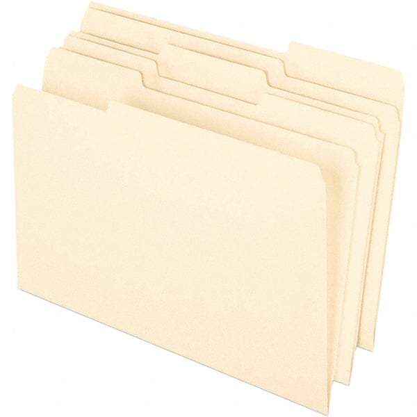 Pendaflex - 14-5/8 x 9-1/2", Legal, Manila, File Folders with Top Tab - 11 Point Stock, Assorted Tab Cut Location - Makers Industrial Supply