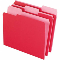 Pendaflex - 11-5/8 x 9-3/16", Letter Size, Red, File Folders with Top Tab - 11 Point Stock, Assorted Tab Cut Location - Makers Industrial Supply