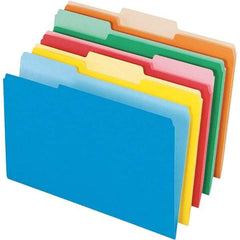 Pendaflex - 14-5/8 x 9-3/16", Legal, Assorted Colors, File Folders with Top Tab - 11 Point Stock, Assorted Tab Cut Location - Makers Industrial Supply