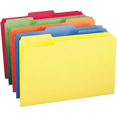 SMEAD - 14-3/4 x 9-1/2", Legal, Assorted Colors, File Folders with Top Tab - 11 Point Stock, Assorted Tab Cut Location - Makers Industrial Supply