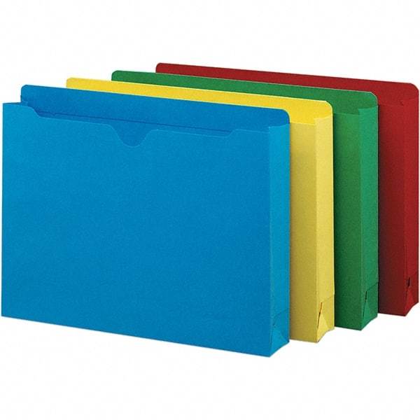 SMEAD - 11-3/4 x 9-1/2", Letter Size, Assorted Colors, File Folders with Top Tab - 11 Point Stock, Straight Tab Cut Location - Makers Industrial Supply