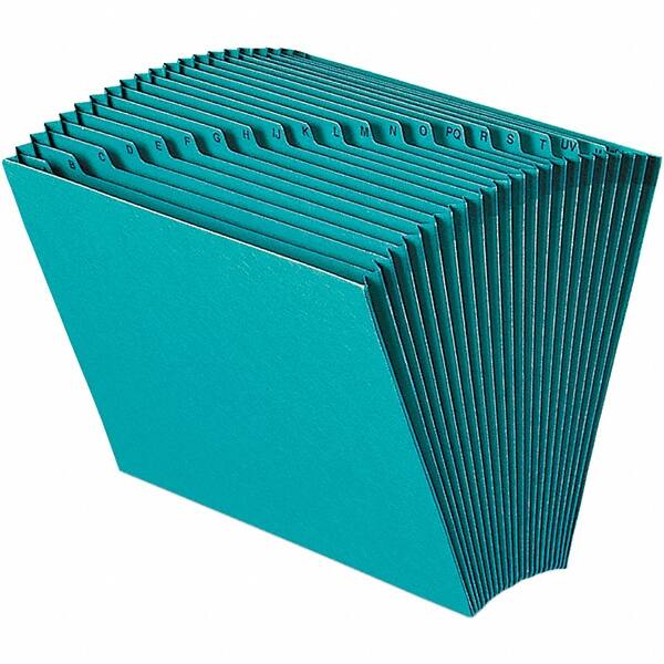 SMEAD - 12 x 10", Letter Size, Teal, A-Z Indexed Expanding Files - Assorted Tab Cut Location - Makers Industrial Supply