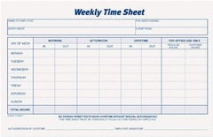 TOPS - 8-1/2" High x 5-1/2" Wide Weekly Time Sheets - Purple, White, Use with Manual Entries - Makers Industrial Supply