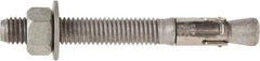 Powers Fasteners - 3/8" Diam, 3/8" Drill, 7" OAL, 2-1/2" Min Embedment Wedge Expansion Concrete Anchor - 1035 Carbon Steel, Hot Dipped Galvanized Finish, Hex Nut Head, Hex Drive, 5-5/8" Thread Length - Makers Industrial Supply