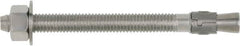 Powers Fasteners - 3/4" Diam, 3/4" Drill, 6-1/4" OAL, 3-3/8" Min Embedment Wedge Expansion Concrete Anchor - 316 Stainless Steel, Hex Head, Hex Drive, 4-3/8" Thread Length - Makers Industrial Supply