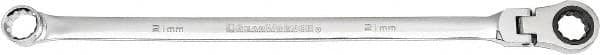 GearWrench - 21mm 12 Point Ratcheting Box Wrench - Double End, 1-7/32" Head Diam x 9/16" Head Thickness, 18-11/16" OAL, Chrome Finish - Makers Industrial Supply