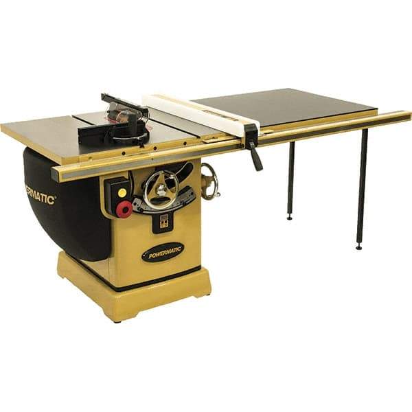 Powermatic - 10" Blade Diam, 5/8" Arbor Diam, 1 Phase Table Saw - 5 hp, 230 Volt, 11-1/4" Cutting Depth - Makers Industrial Supply