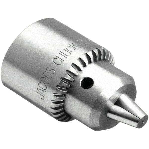 Jacobs - 3/8-24, 1/32 to 1/4" Capacity, Threaded Mount Drill Chuck - Keyed, 1-1/8" Sleeve Diam, 1-37/64" Open Length - Exact Industrial Supply