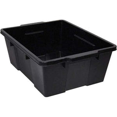 Quantum Storage - 50 Lb Load Capacity Black Polypropylene Tote Container - Stacking, Nesting, 7.8" Long x 15.9" Wide x 21" High - Makers Industrial Supply