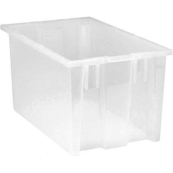 Quantum Storage - 90 Lb Load Capacity Clear Polypropylene Tote Container - Stacking, Nesting, 9" Long x 11" Wide x 18" High - Makers Industrial Supply