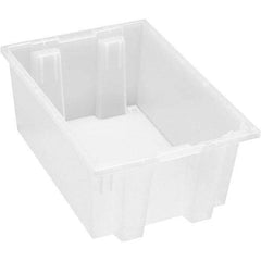 Quantum Storage - 65 Lb Load Capacity Clear Polypropylene Tote Container - Stacking, Nesting, 8" Long x 13-1/2" Wide x 19-1/2" High - Makers Industrial Supply