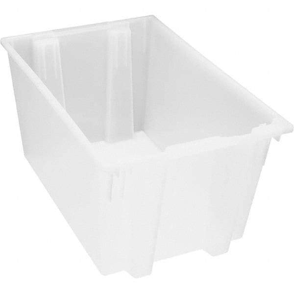 Quantum Storage - 100 Lb Load Capacity Clear Polypropylene Tote Container - Stacking, Nesting, 15" Long x 19-1/2" Wide x 29" High - Makers Industrial Supply