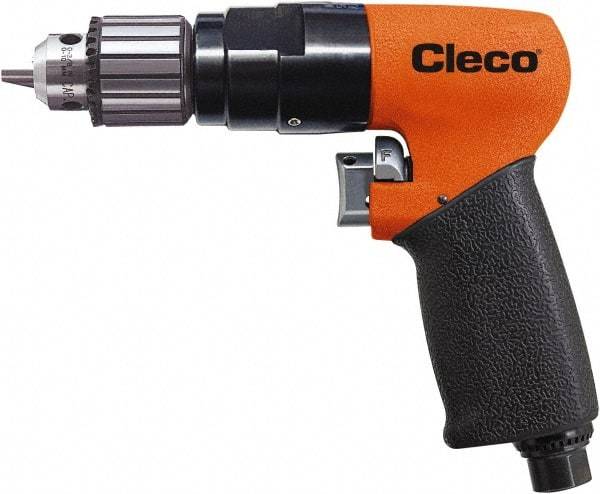 Cleco - 3/8" Reversible Keyed Chuck - Pistol Grip Handle, 1,800 RPM, 0.16 LPS, 20 CFM, 1 hp, 90 psi - Makers Industrial Supply