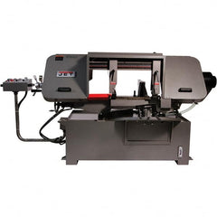 Jet - 19-1/4 x 4" Max Capacity, Semi-Automatic Variable Speed Pulley Horizontal Bandsaw - 90 to 370 SFPM Blade Speed, 230/460 Volts, 45 & 90°, 3 hp, 3 Phase - Makers Industrial Supply