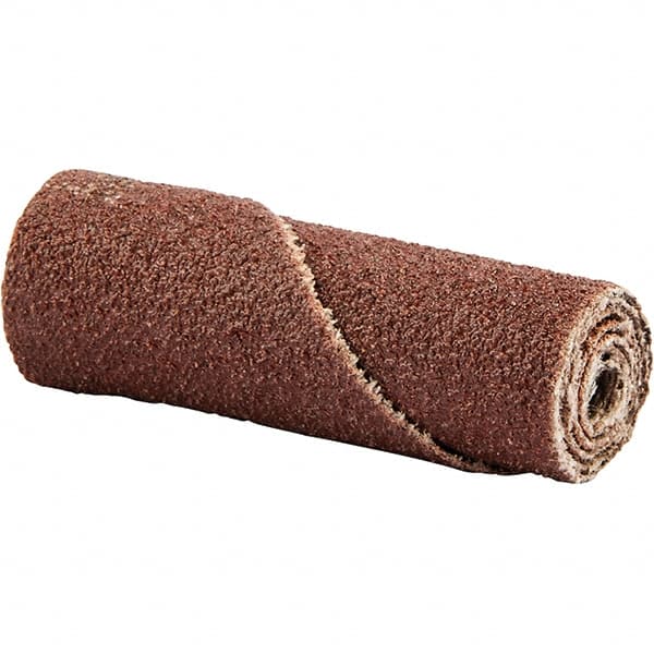 Norton - 1/2" Max Roll Diam x 1-1/2" OAL, 120 Grit Aluminum Oxide Straight Cartridge Roll - 1/8" Pilot Hole Diam, X Weighted Cloth Backing, 18,000 Max RPM - Makers Industrial Supply