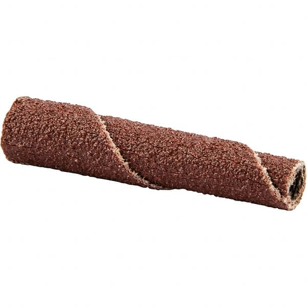 Norton - 1/4" Max Roll Diam x 1-1/2" OAL, 80 Grit Aluminum Oxide Straight Cartridge Roll - 1/8" Pilot Hole Diam, X Weighted Cloth Backing, 23,000 Max RPM - Makers Industrial Supply