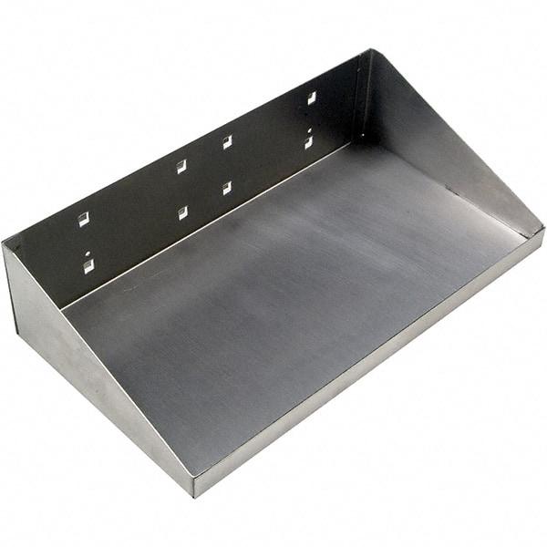 Triton - Stainless Steel Pegboard Shelf - For Use with Stainless Steel Square Hole LocBoards Pegboards - Makers Industrial Supply