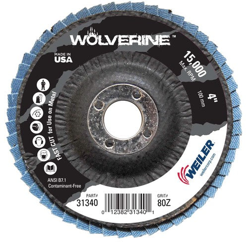 4″ Vortec Pro Abrasive Flap Disc, Angled, Phenolic Backing, 80Z, 5/8″ Arbor Hole - Makers Industrial Supply