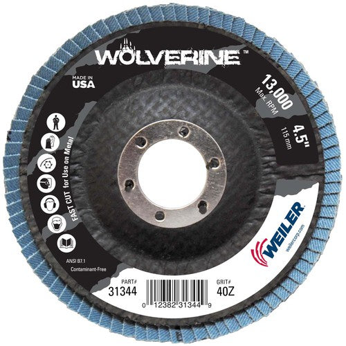 4-1/2″ Vortec Pro Abrasive Flap Disc, Angled, Phenolic Backing, 40Z, 7/8″ Arbor Hole - Makers Industrial Supply