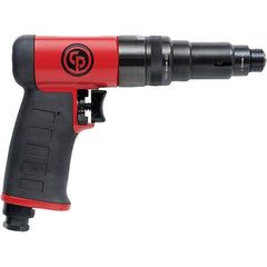 Chicago Pneumatic - 1/4" Bit Holder, 1,900 RPM, Pistol Grip Handle Air Screwdriver - 0.3 to 3.8 Ft/Lb Torque, 1/4" Inlet, 28.2 CFM - Makers Industrial Supply