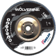 7″ Vortec Pro Abrasive Flap Disc, Angled, Phenolic Backing, 36Z, 5/8″-11 UNC Nut - Makers Industrial Supply