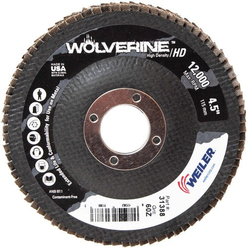 4 1/2″ - 7/8″ - 60 Grit - T29 Zirconium Wolverine Fast Cut Flap Disc - Makers Industrial Supply