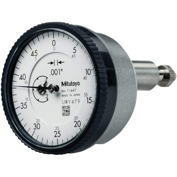 Mitutoyo - 0.2" Range, 0-50 Dial Reading, 0.001" Graduation Dial Drop Indicator - 40mm Dial, 1/2" Range per Revolution, 0.001" Accuracy, Revolution Counter - Makers Industrial Supply